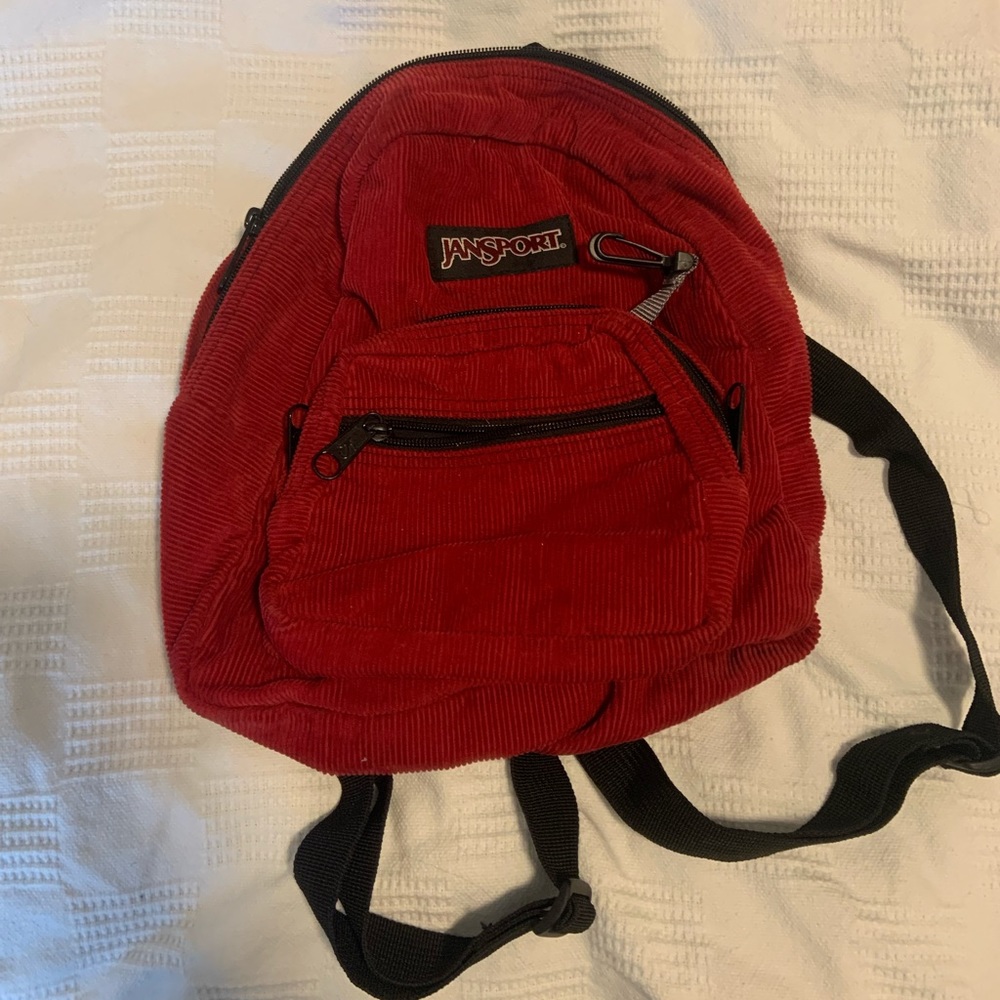 Vintage Red Corduroy Jansport Backpack!